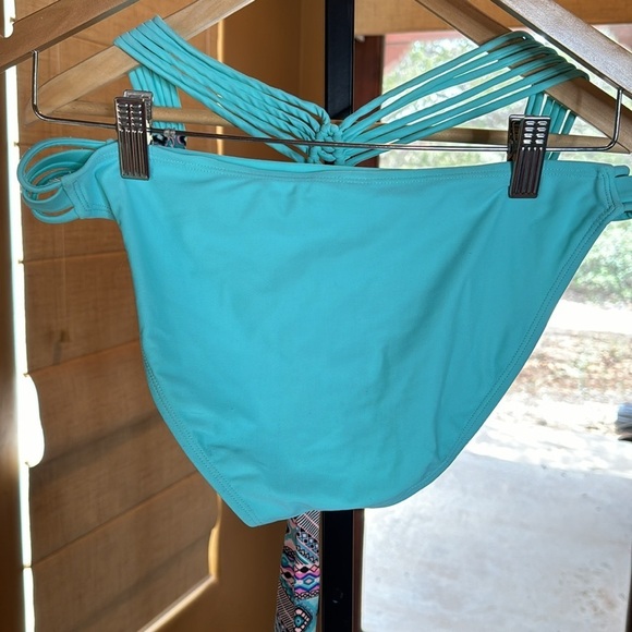 Arizona Push Up Turquoise Hipster Bikini Swim Suit Size Large - Picture 7 of 8